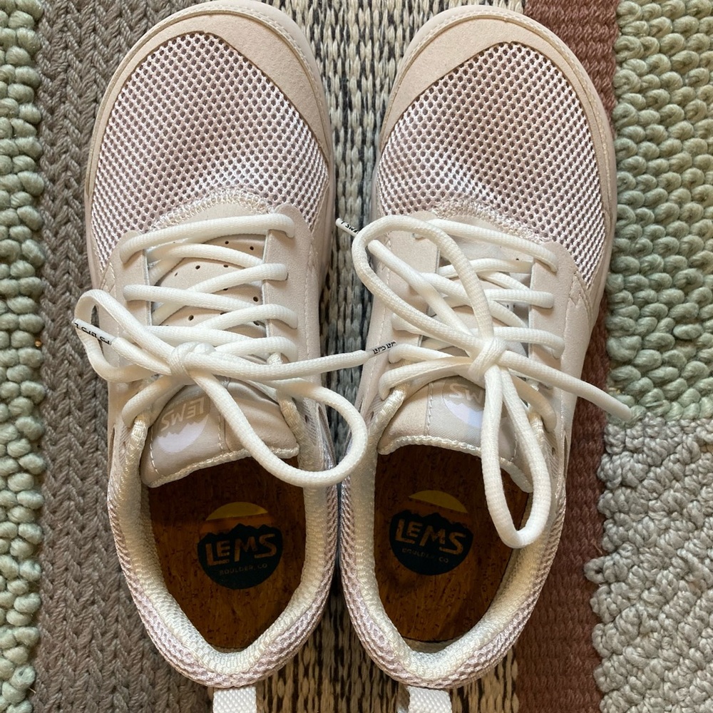Lems Mens primal zen shoes in white sand